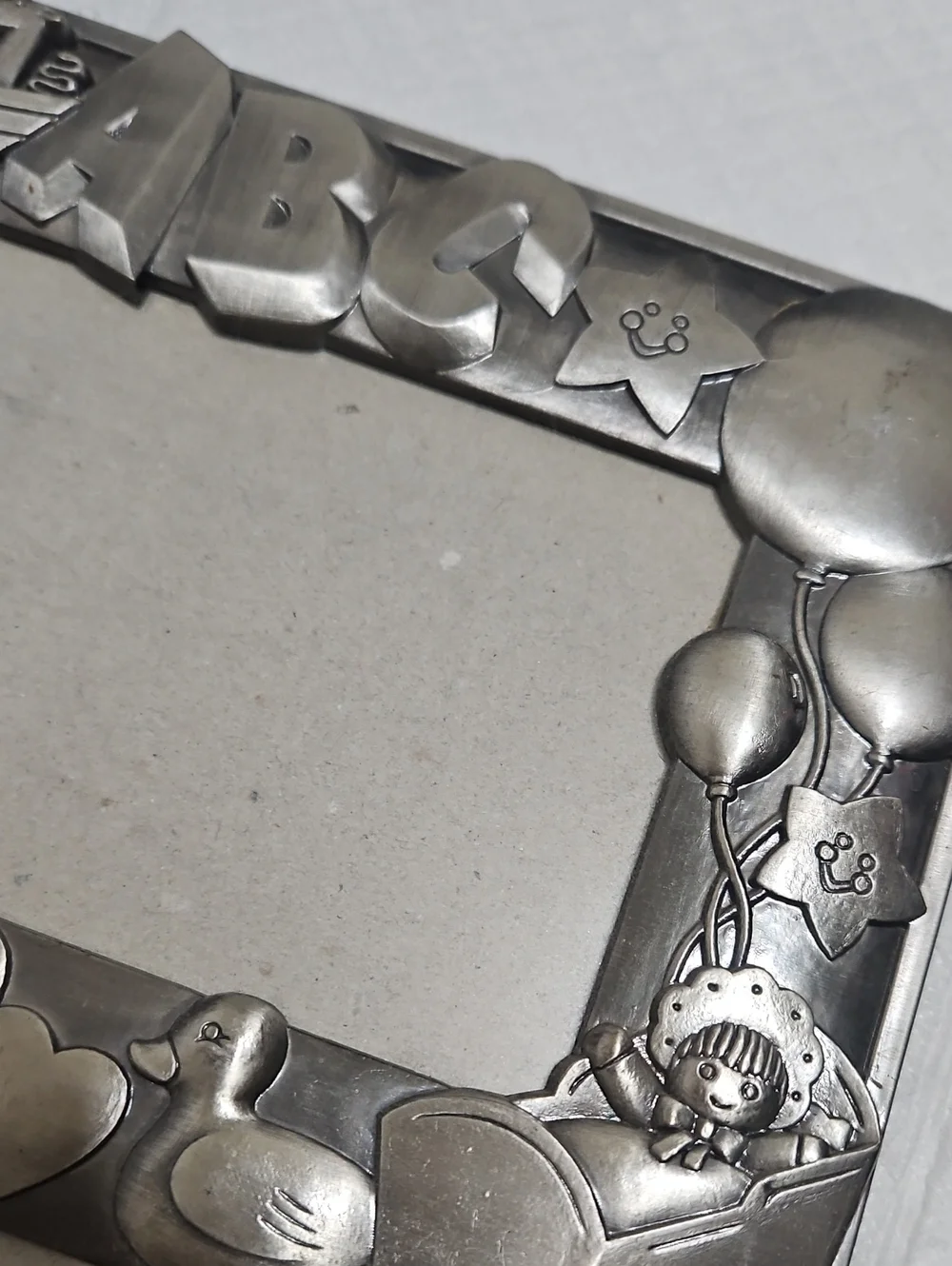 Silver Baby-Themed Double Picture Frame - 123 Design